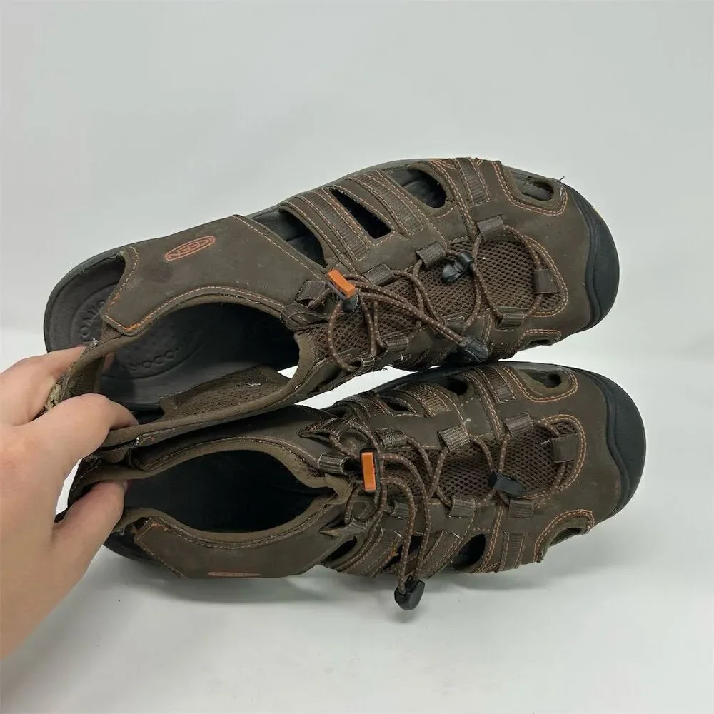 KEEN Men's Targhee III Hiking Sandals Brown Leather Slingback Size 11.5 Slip-On